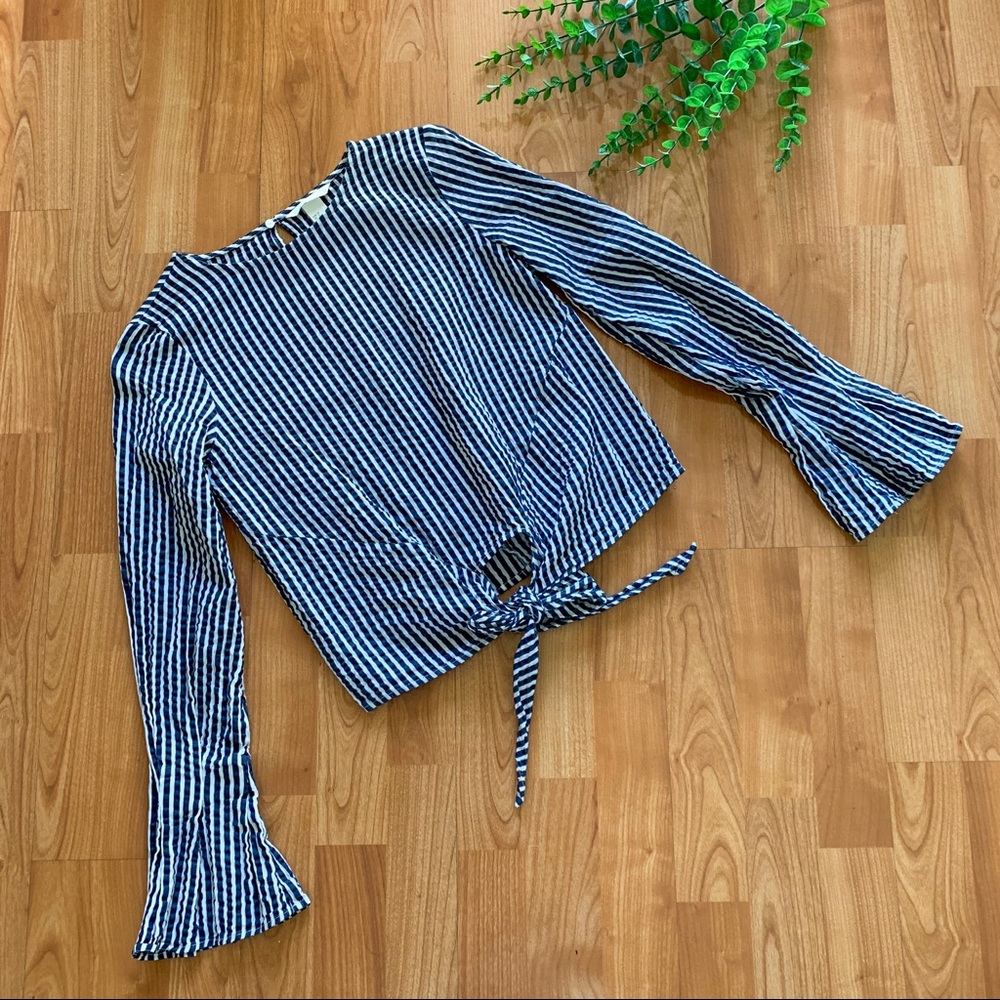 H&M Long Sleeve Striped Blouse